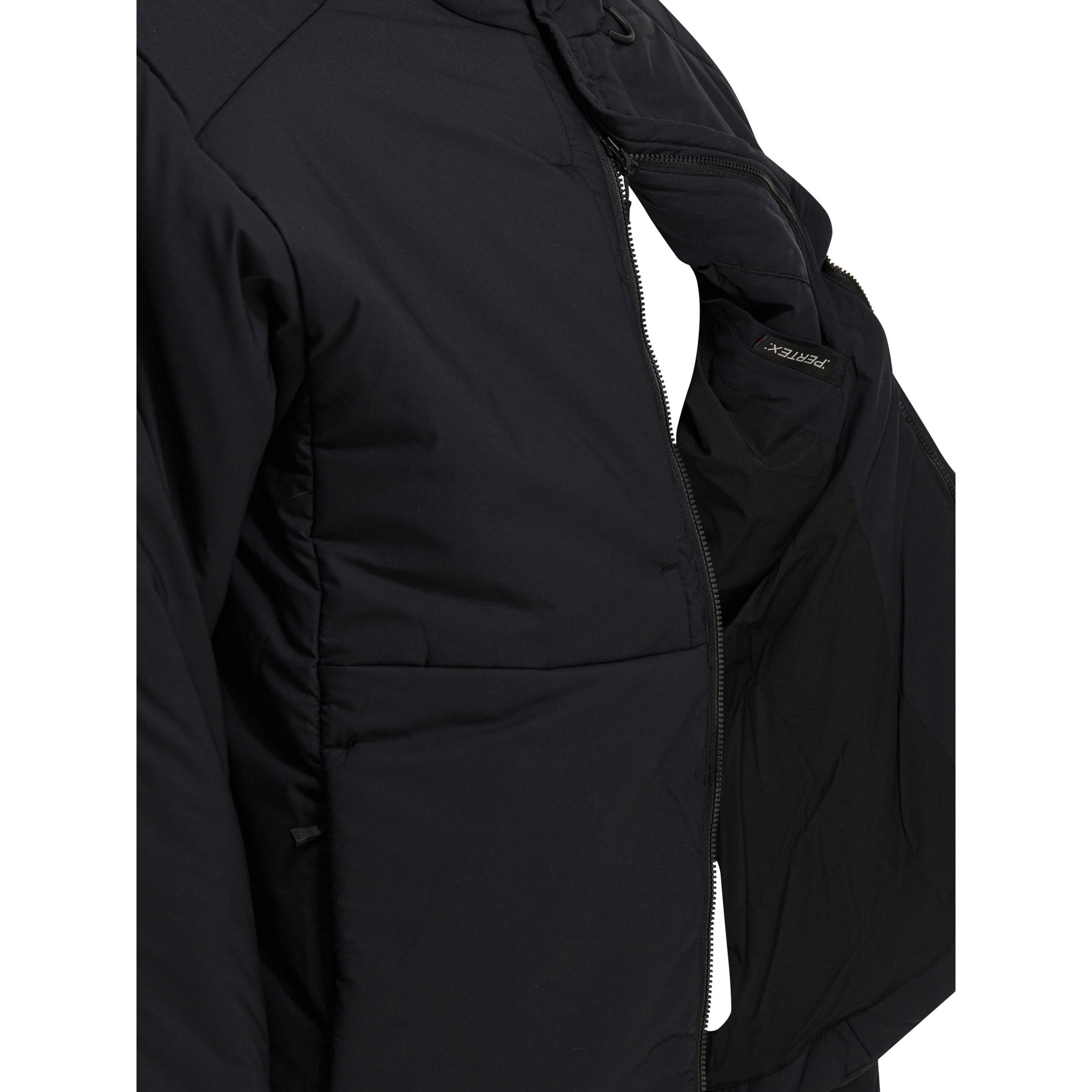 Short down jacket with zipper and hood
