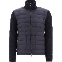 Padded cardigan made of a wool blend