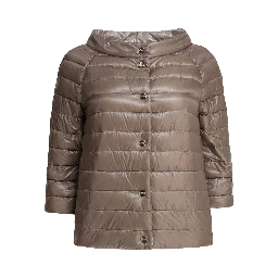 Reversible short down jacket made of ultra-light nylon