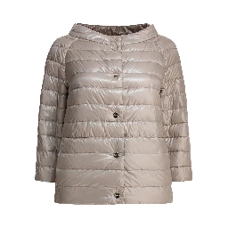Reversible short down jacket made of ultra-light nylon