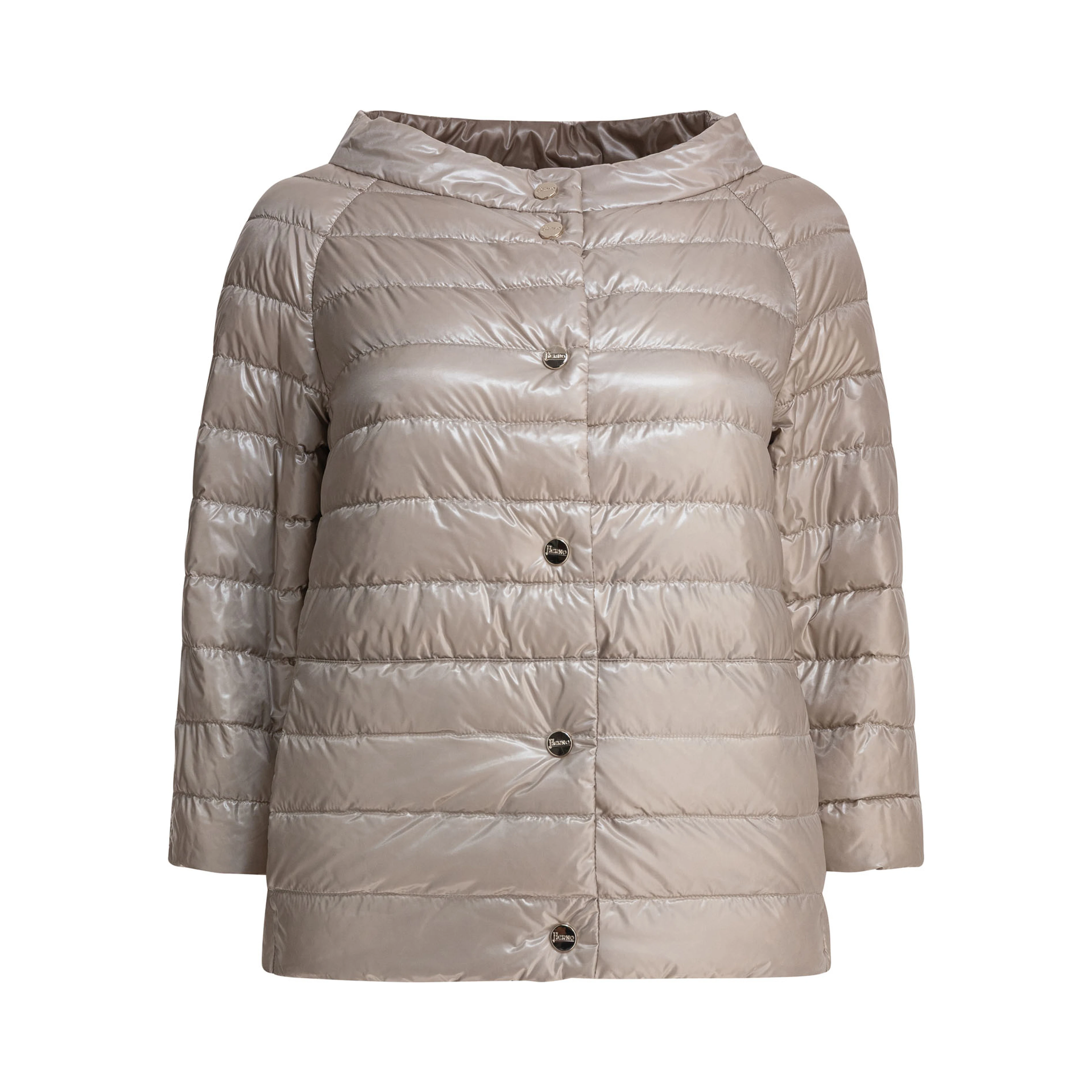 Reversible short down jacket made of ultra-light nylon