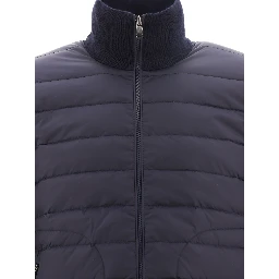 Padded cardigan made of a wool blend
