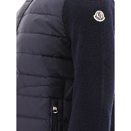 Padded cardigan made of a wool blend