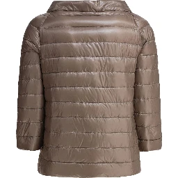Reversible short down jacket made of ultra-light nylon