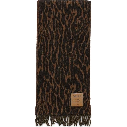 Scarf with fringes and logo
