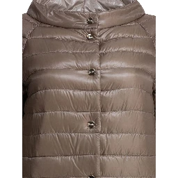 Reversible short down jacket made of ultra-light nylon