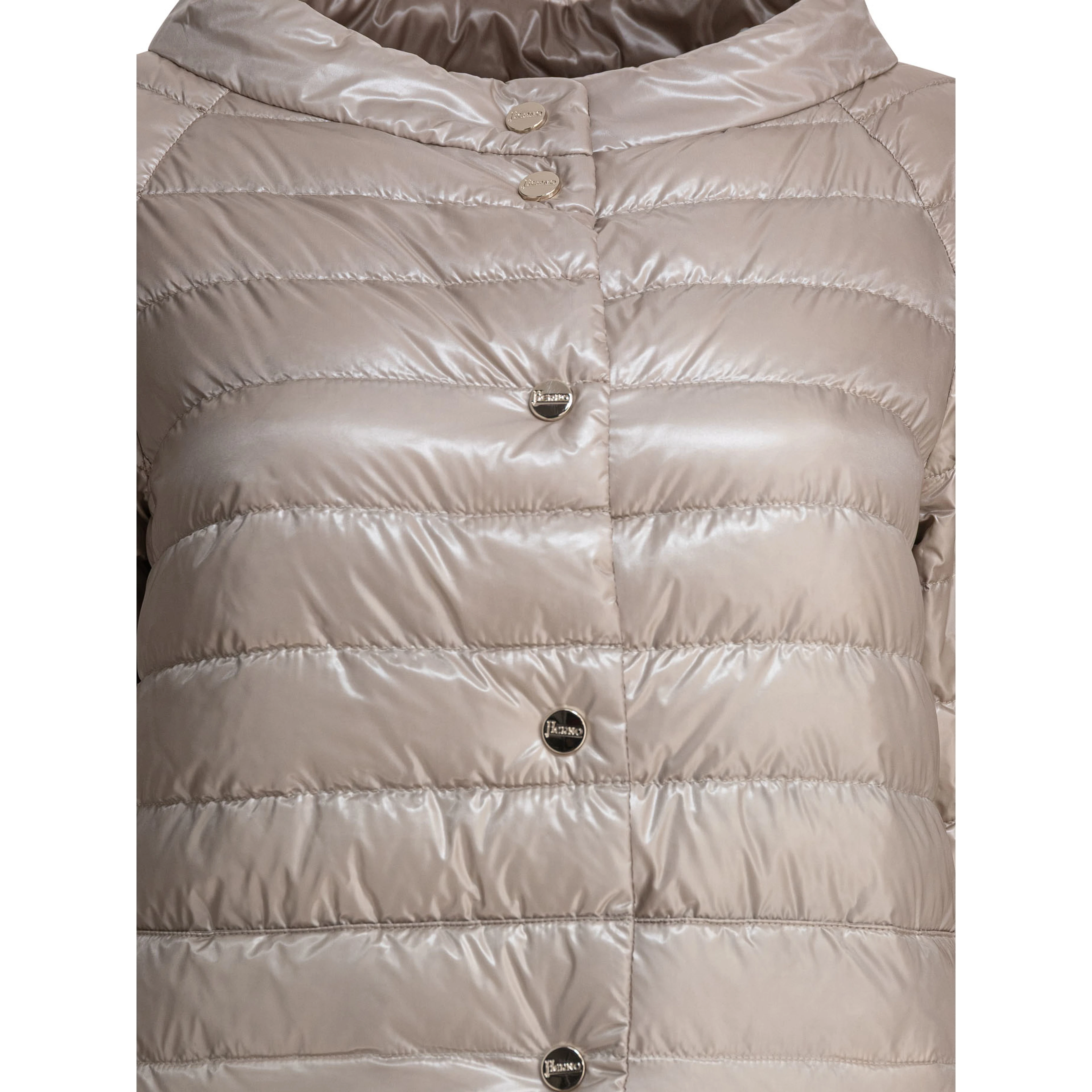 Reversible short down jacket made of ultra-light nylon