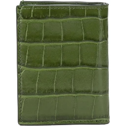 Foldable crocodile-print cardholder