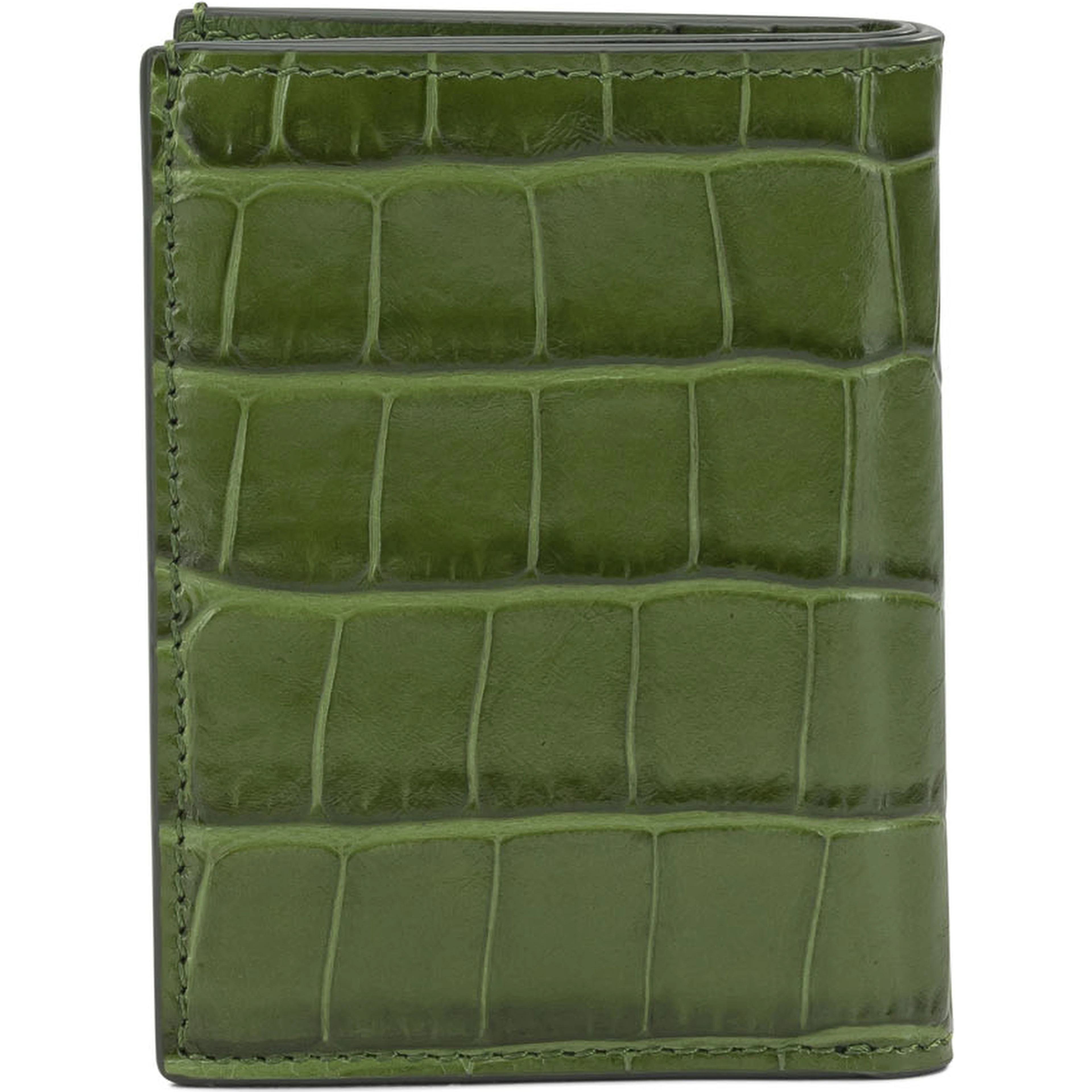 Foldable crocodile-print cardholder