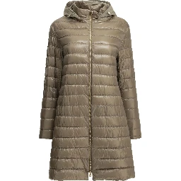 Long down jacket made of ultra-light nylon
