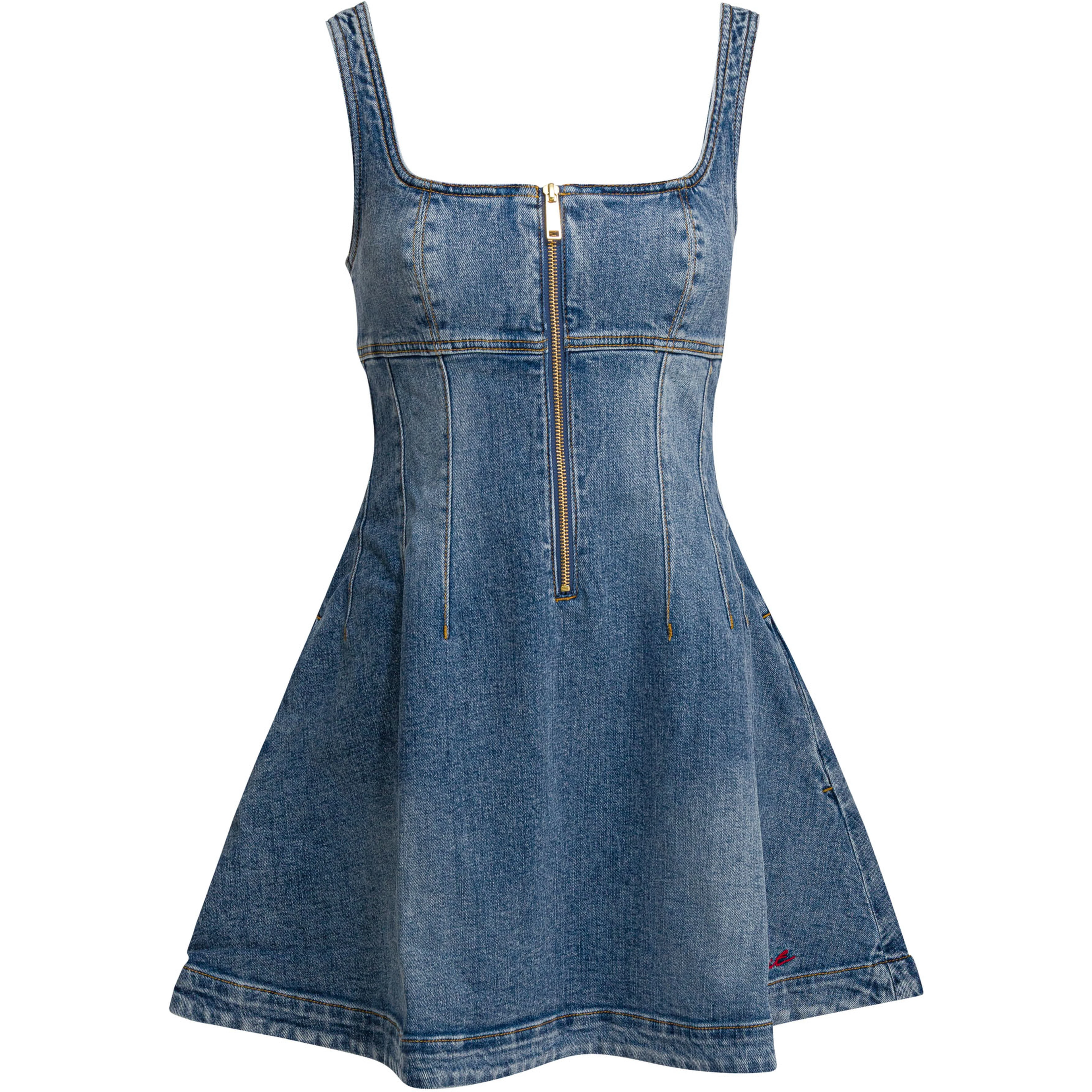 Denim flared dress