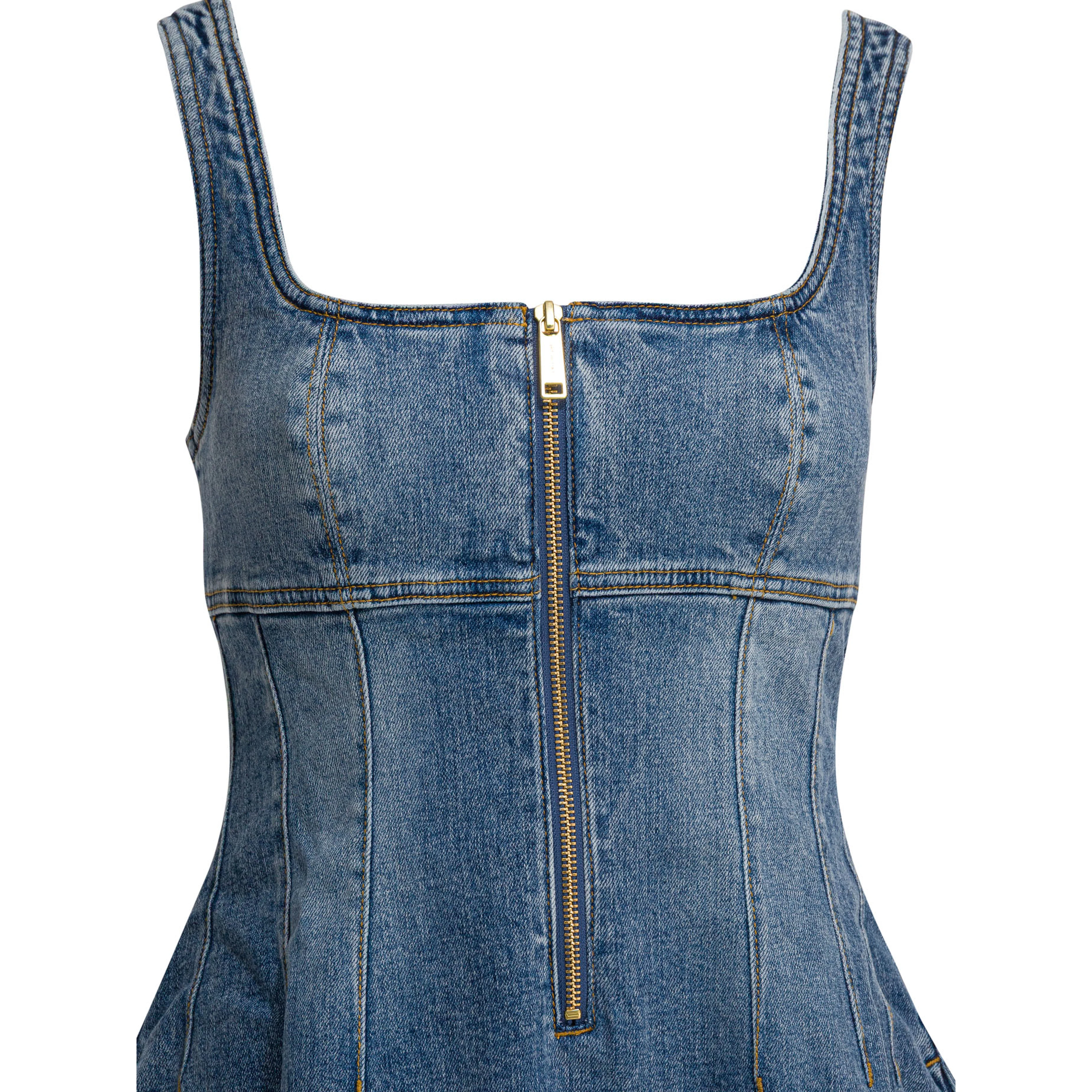 Denim flared dress