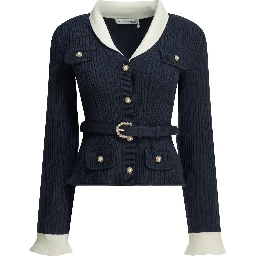 Woven knit cardigan