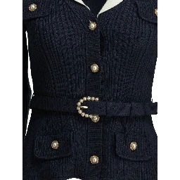 Woven knit cardigan