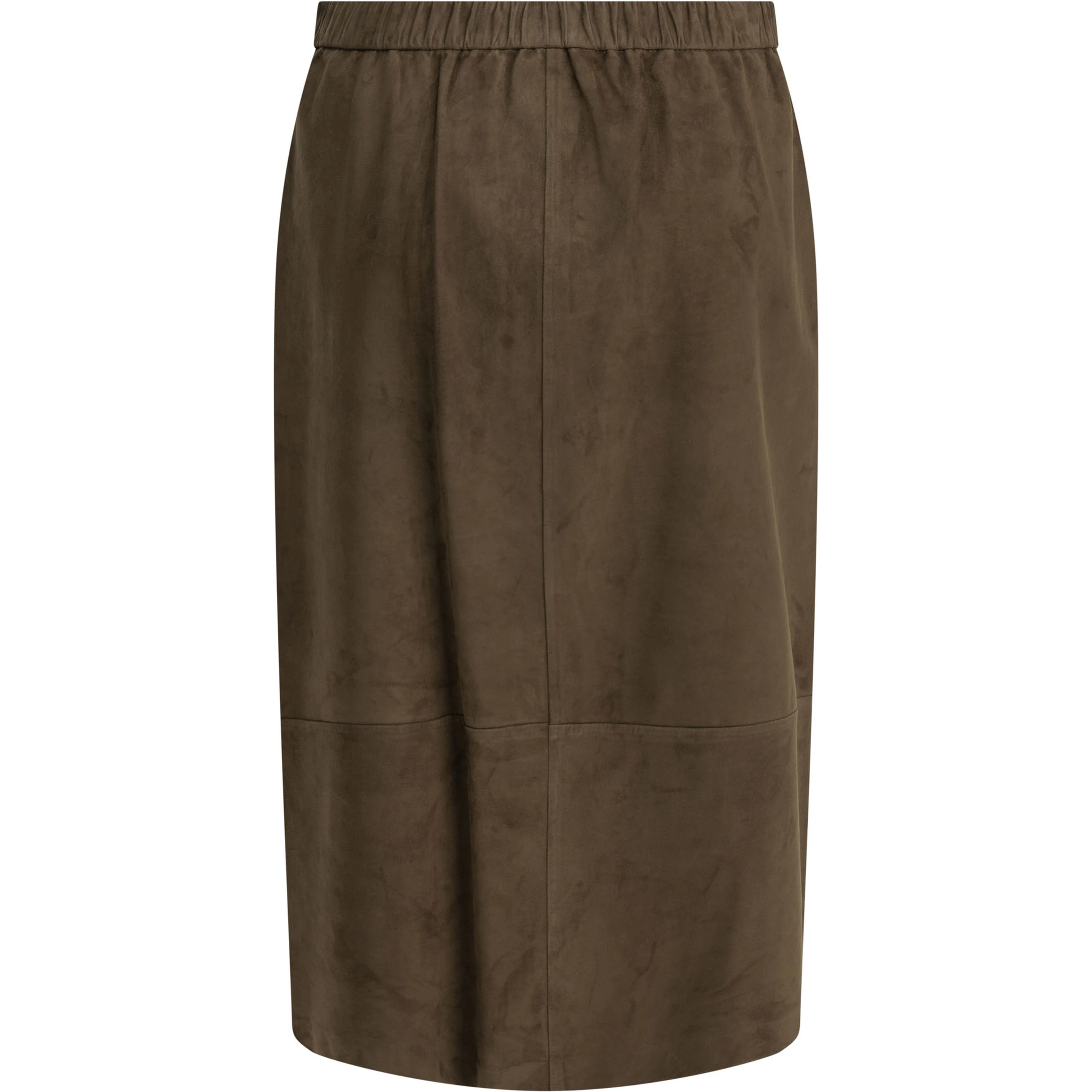 Suede leather midi skirt