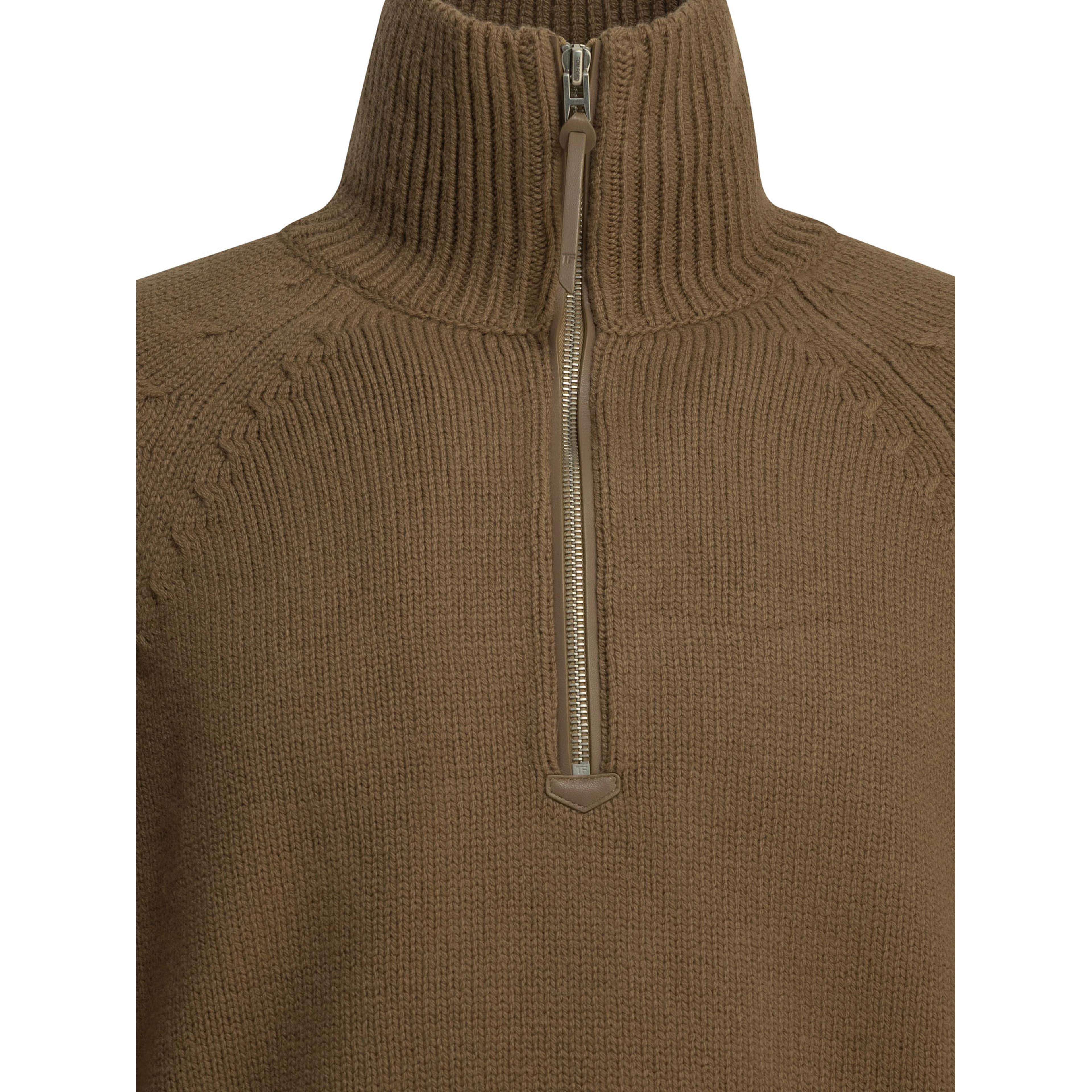 Cashmere wool blend half-zip sweater