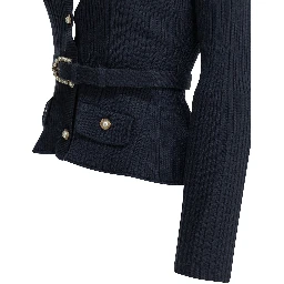 Woven knit cardigan