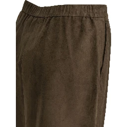 Suede leather midi skirt