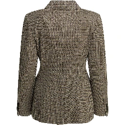 Double-breasted houndstooth blazer