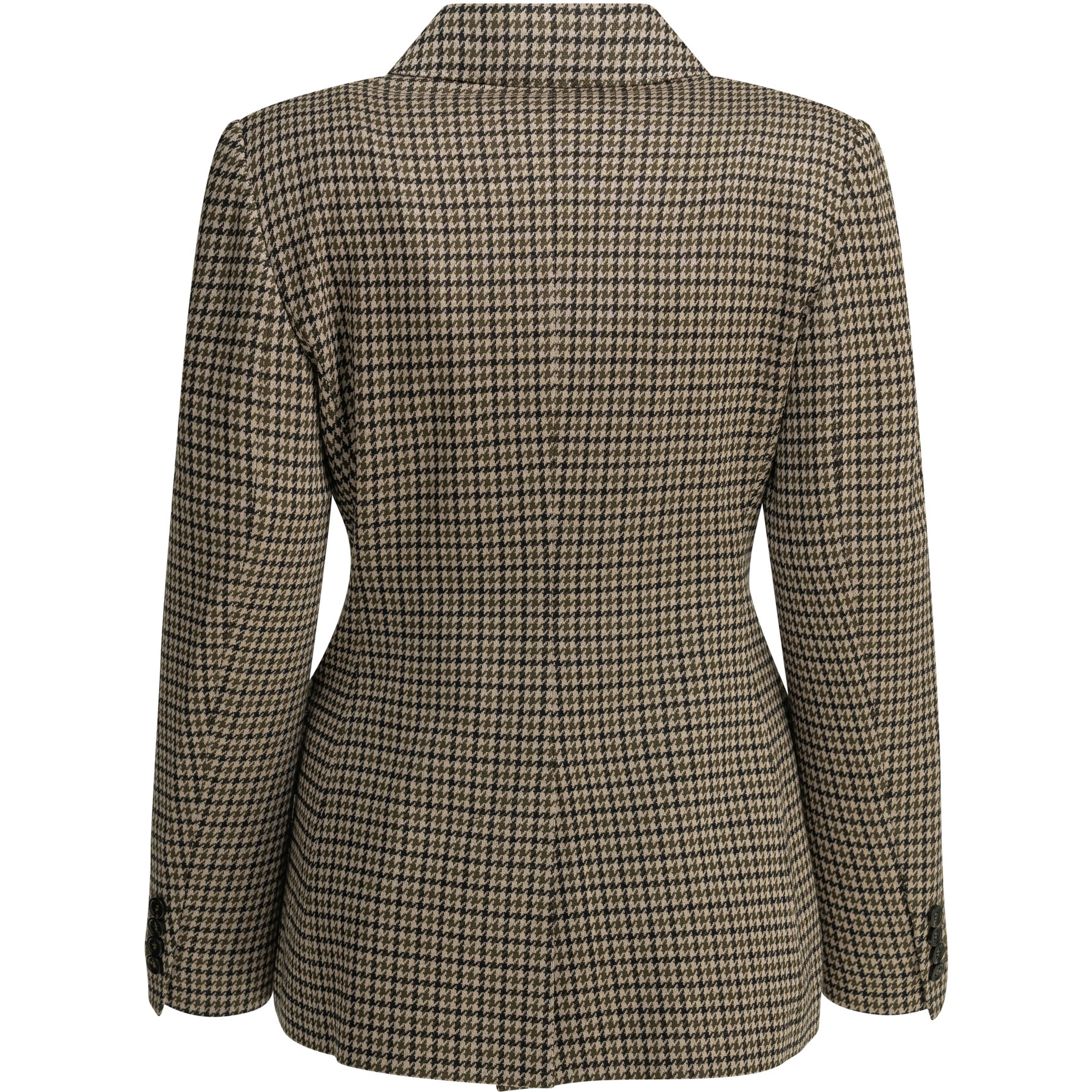 Double-breasted houndstooth blazer