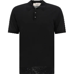 Merino wool button-down polo shirt