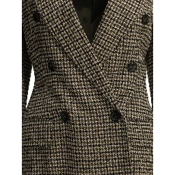 Double-breasted houndstooth blazer