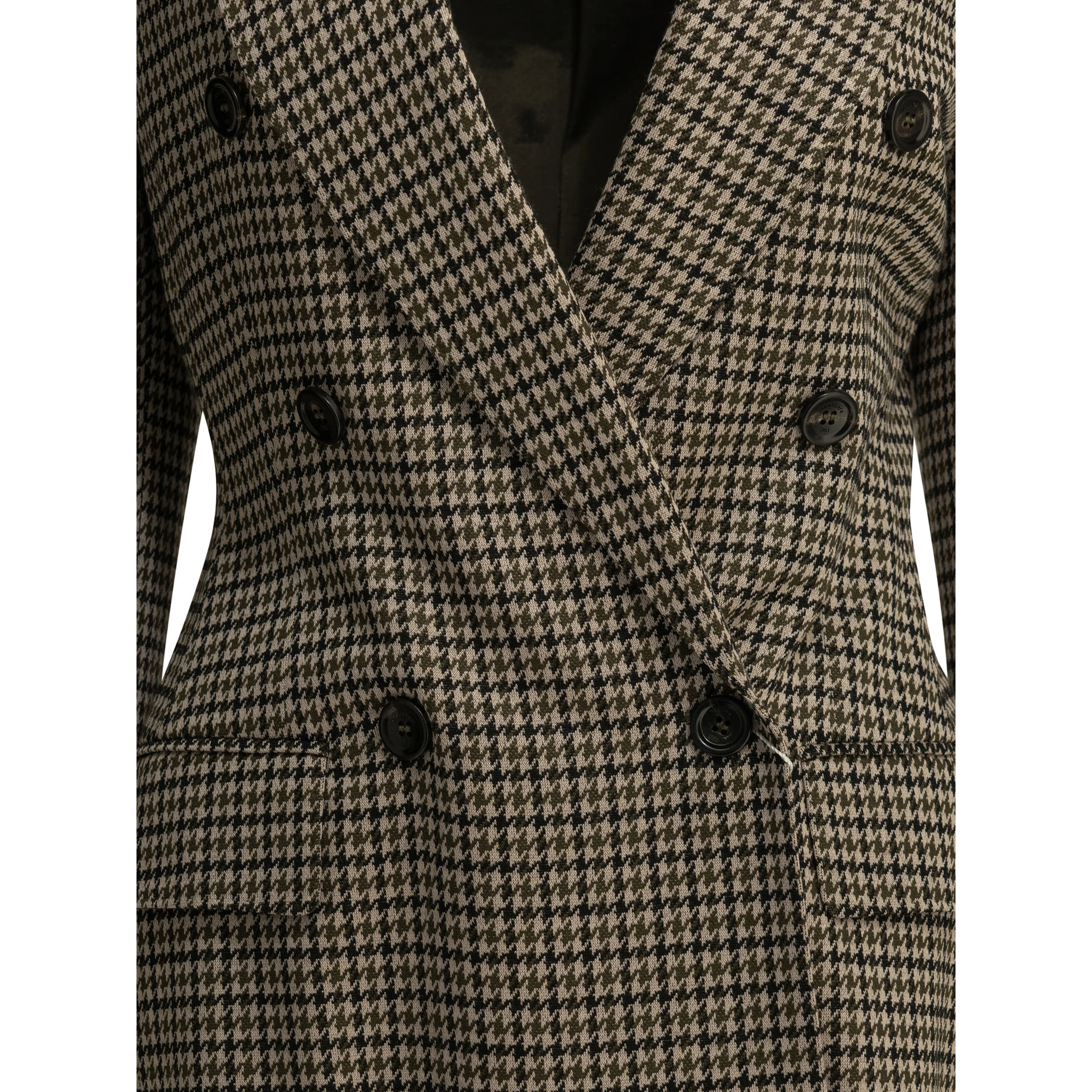 Double-breasted houndstooth blazer