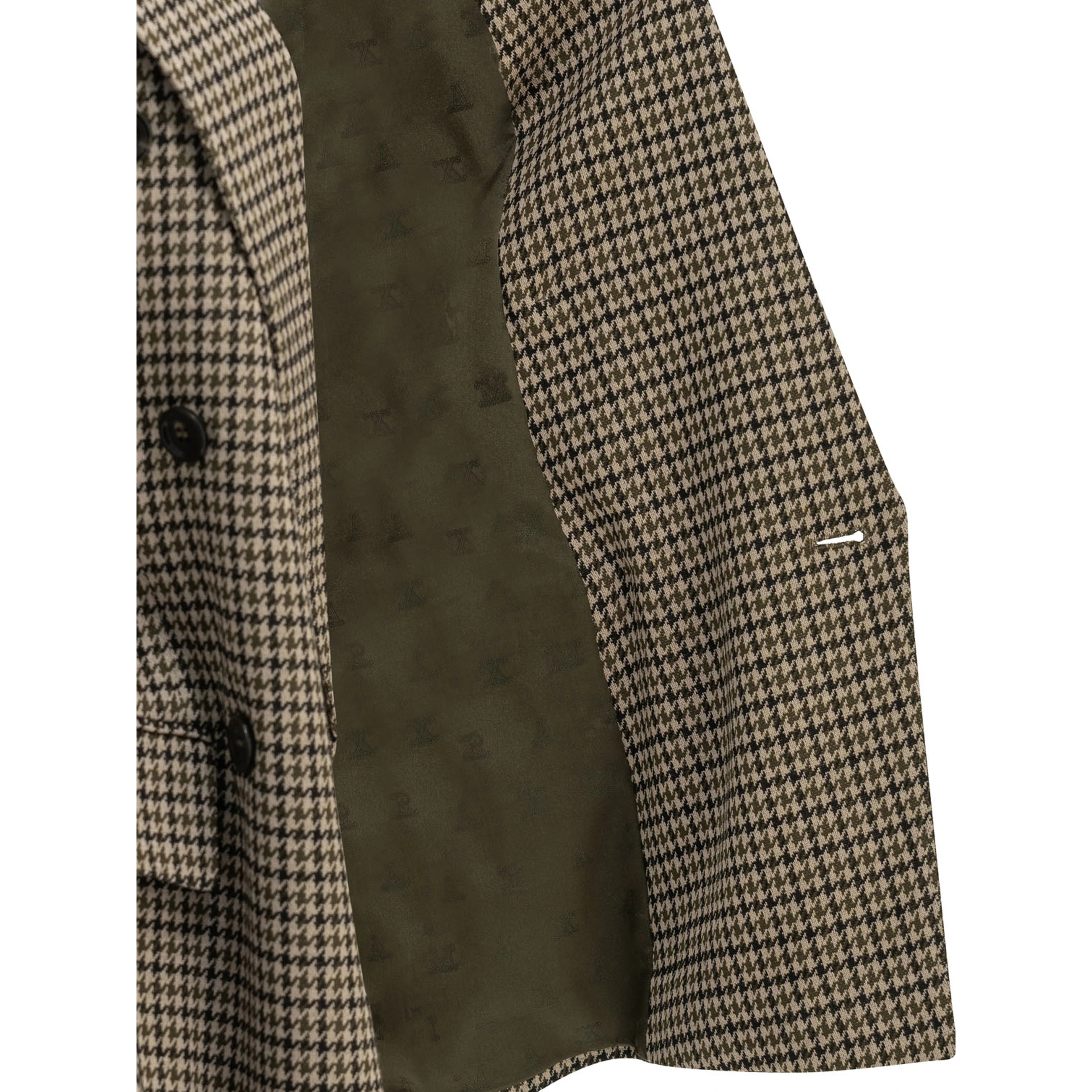 Double-breasted houndstooth blazer