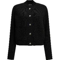 Wool Cardigan with Logo