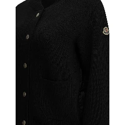 Wool Cardigan with Logo