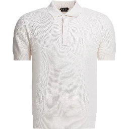 Silk and cotton pique polo shirt