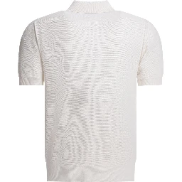 Silk and cotton pique polo shirt