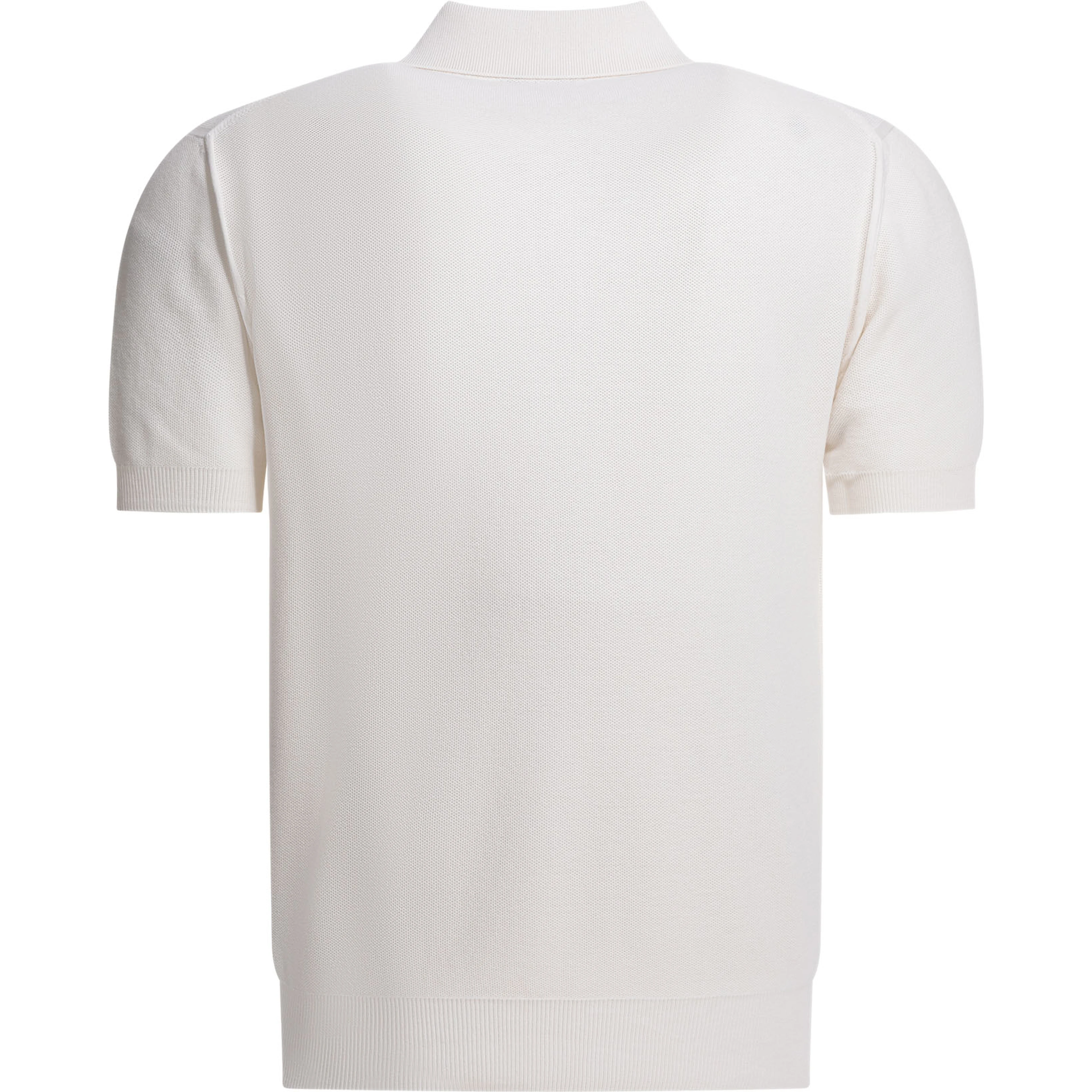 Silk and cotton pique polo shirt