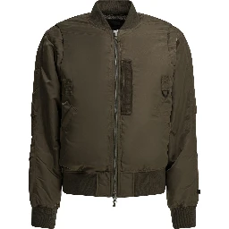 Nylon zippered bomber jacket