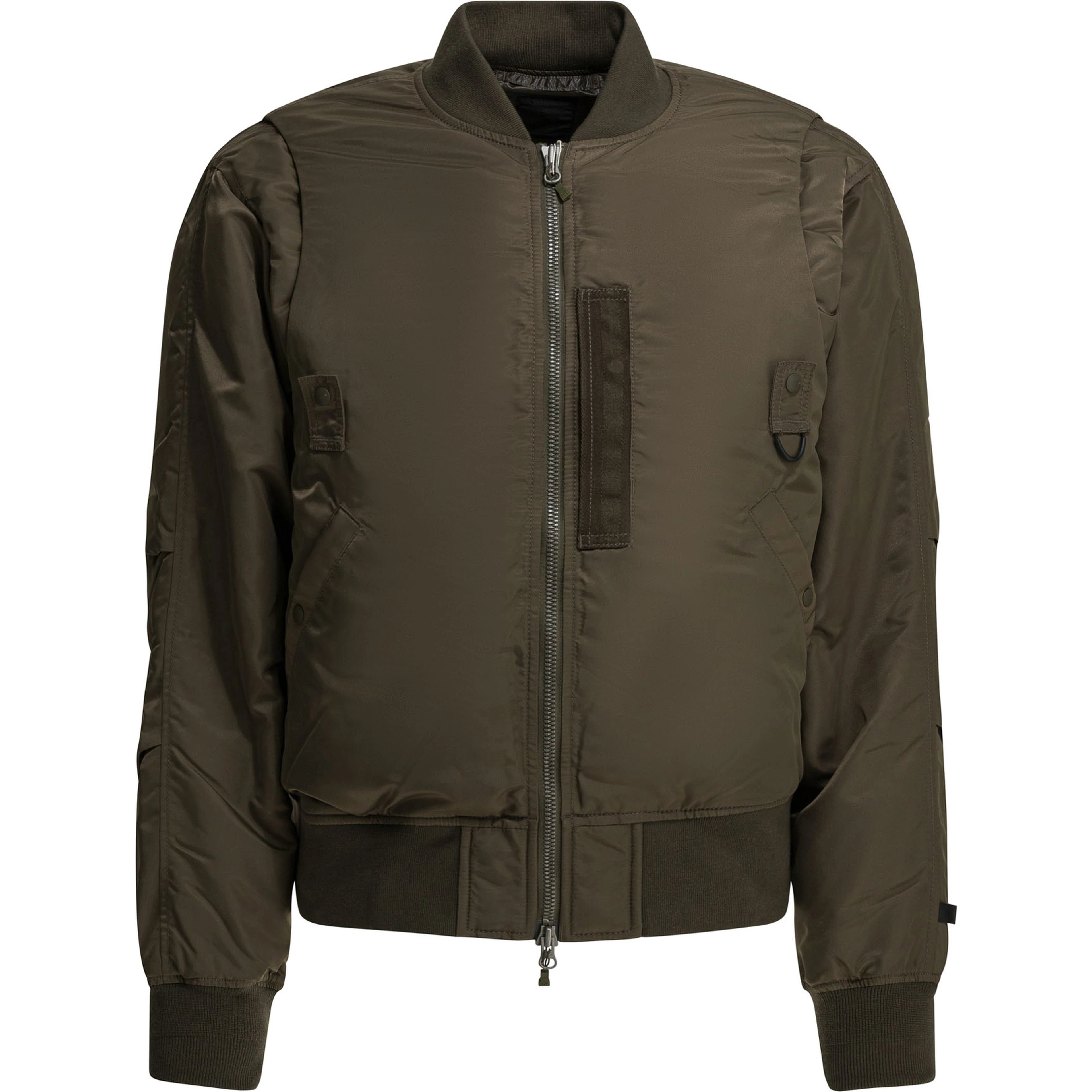 Nylon zippered bomber jacket