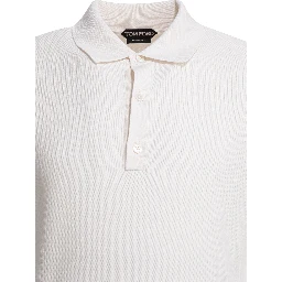 Silk and cotton pique polo shirt
