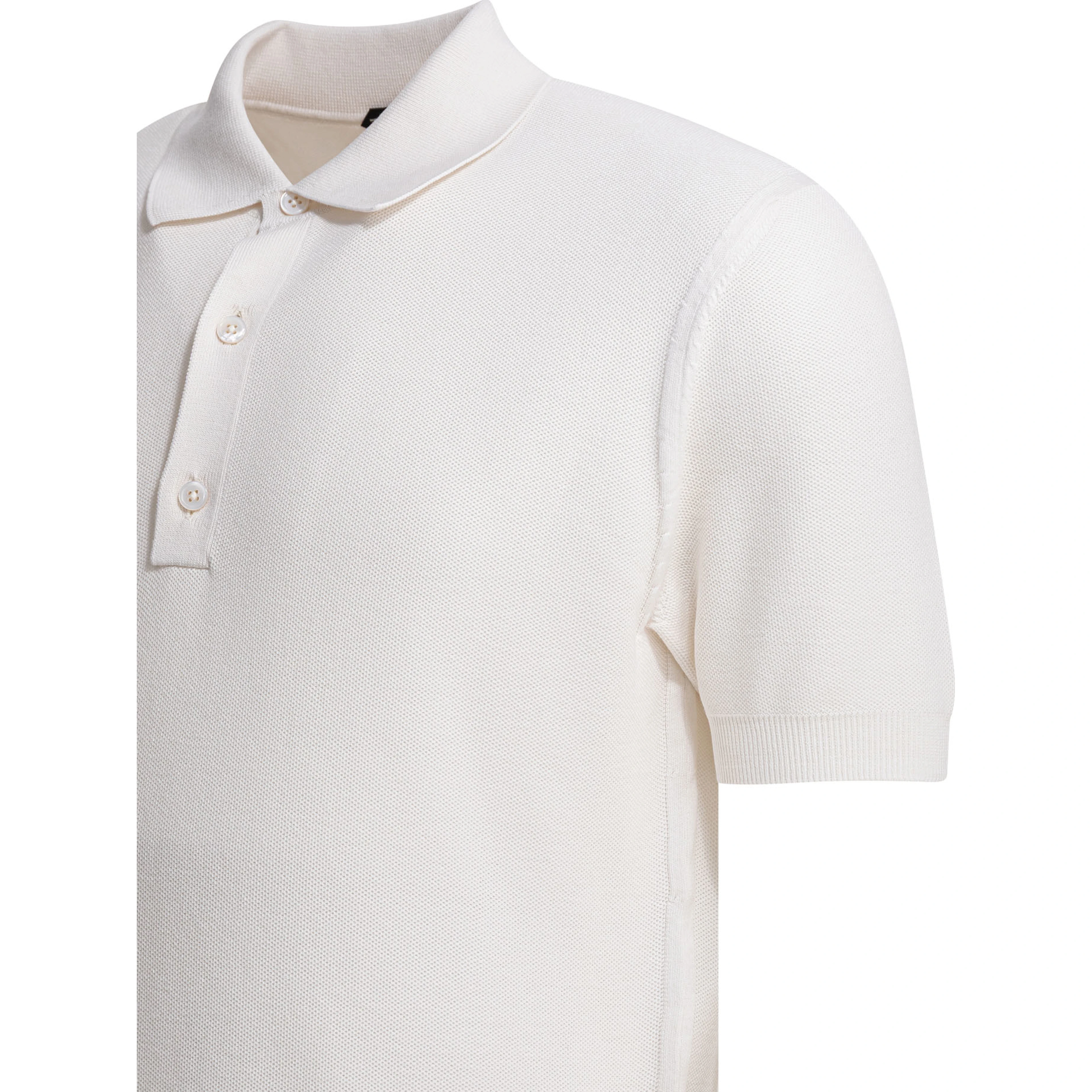 Silk and cotton pique polo shirt