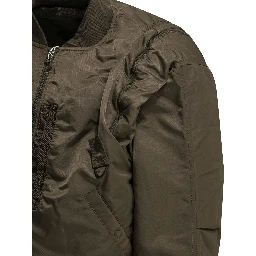 Nylon zippered bomber jacket