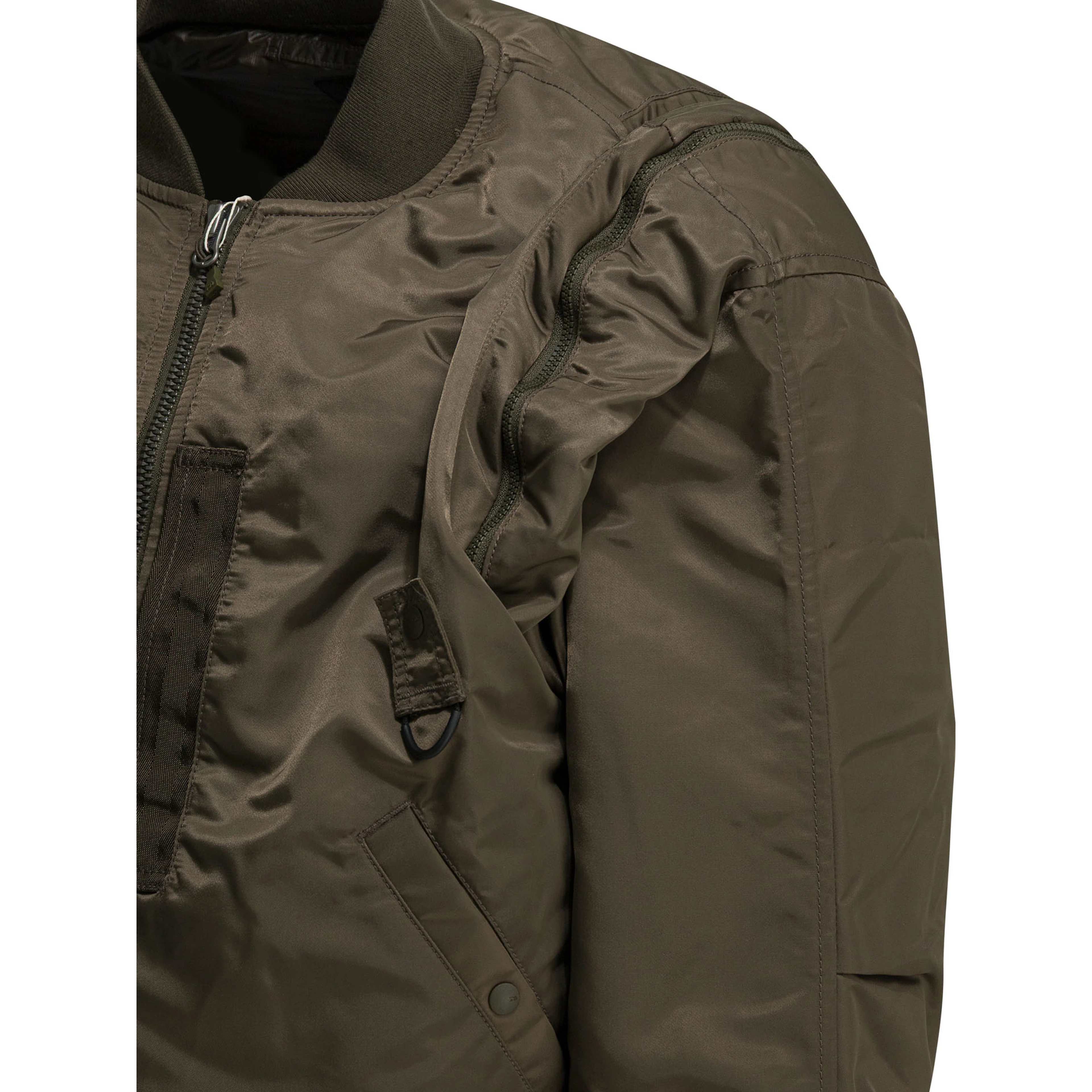 Nylon zippered bomber jacket