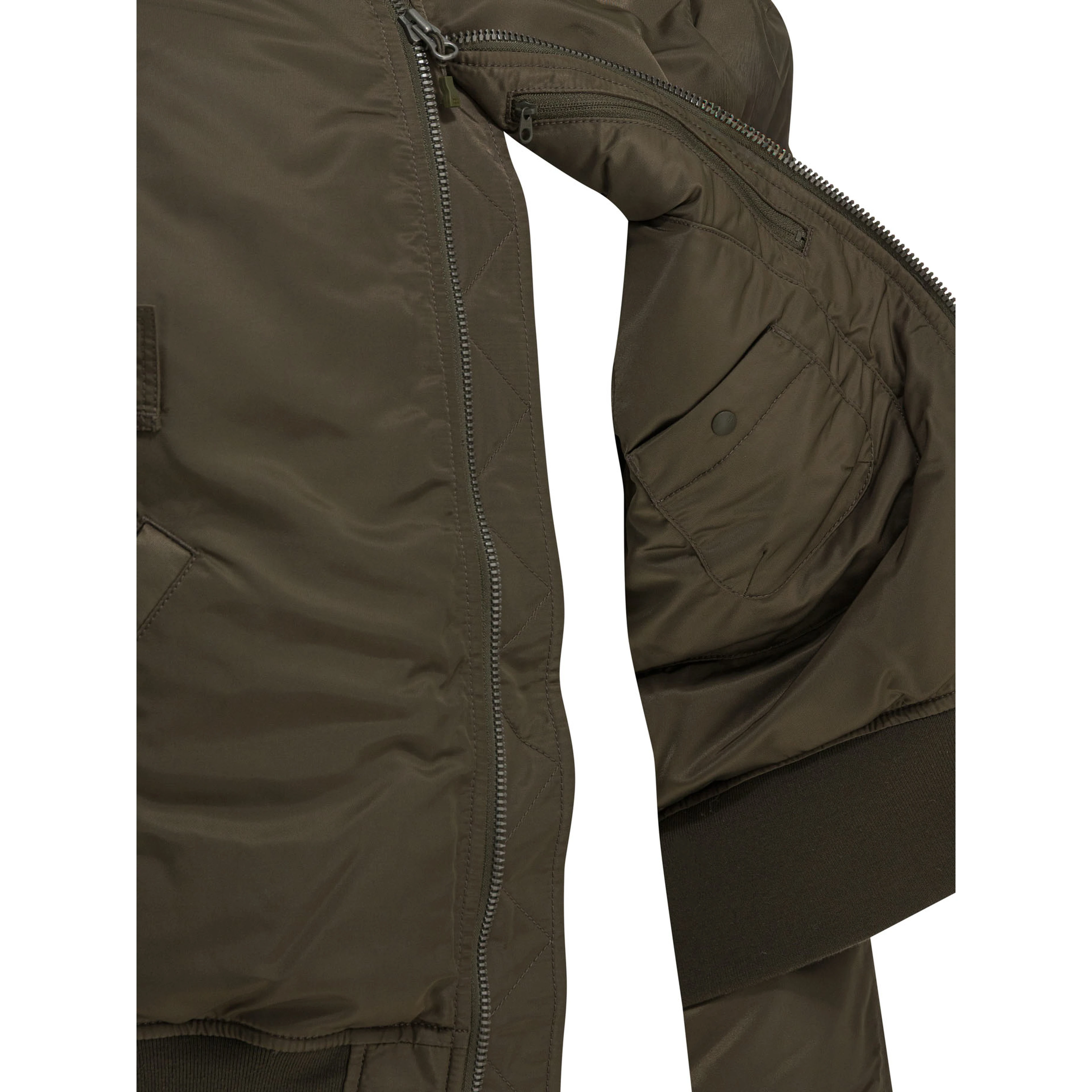 Nylon zippered bomber jacket