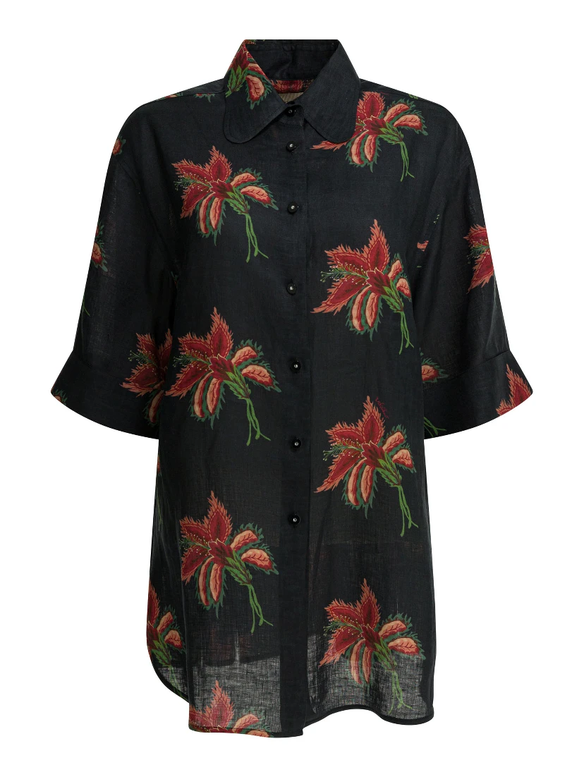 Linen floral shirt
