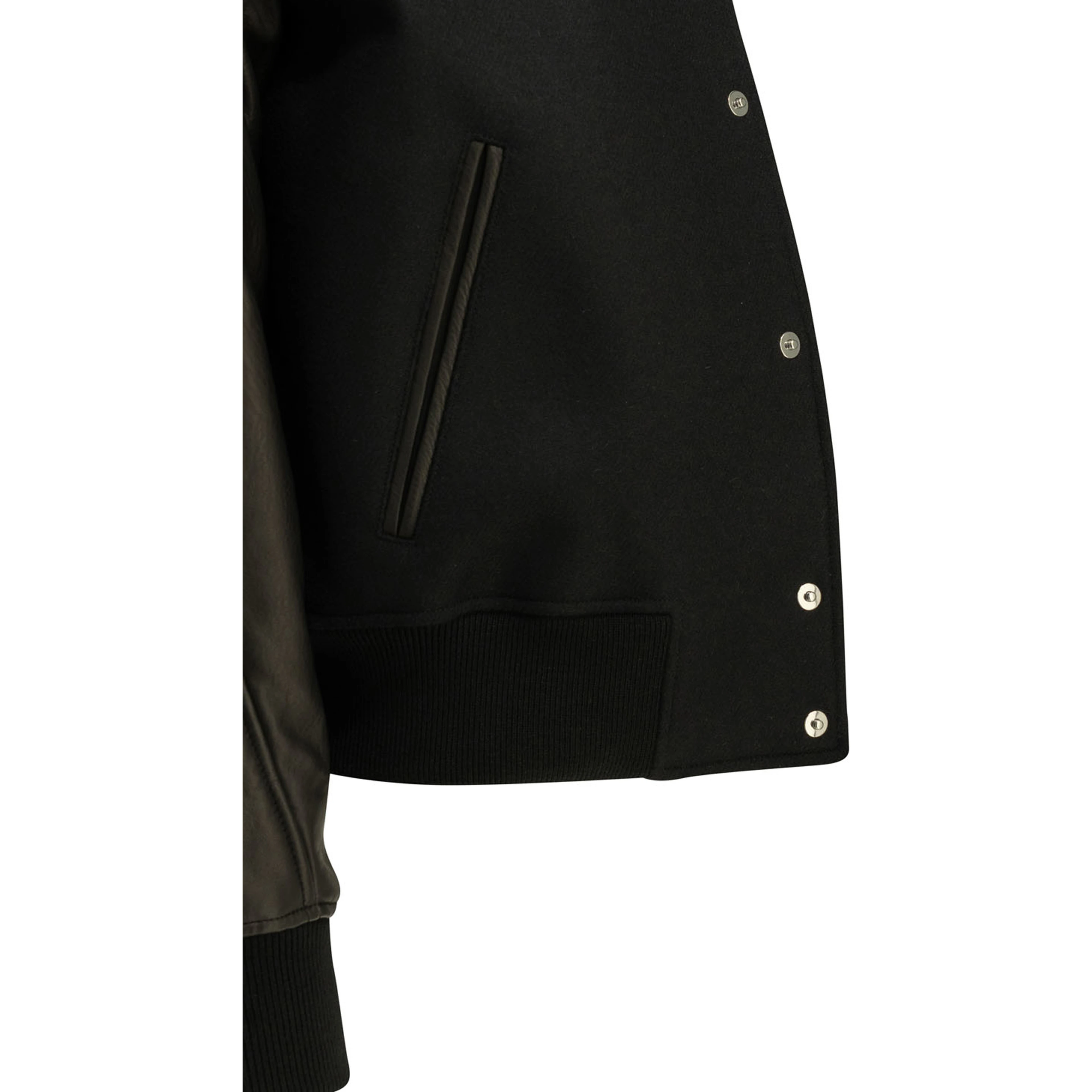 Wool bomber jacket with reverse logo
