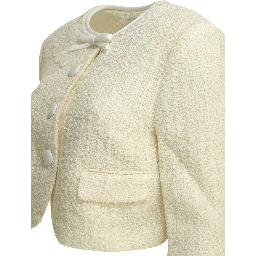 Bouclé blazer with lace details