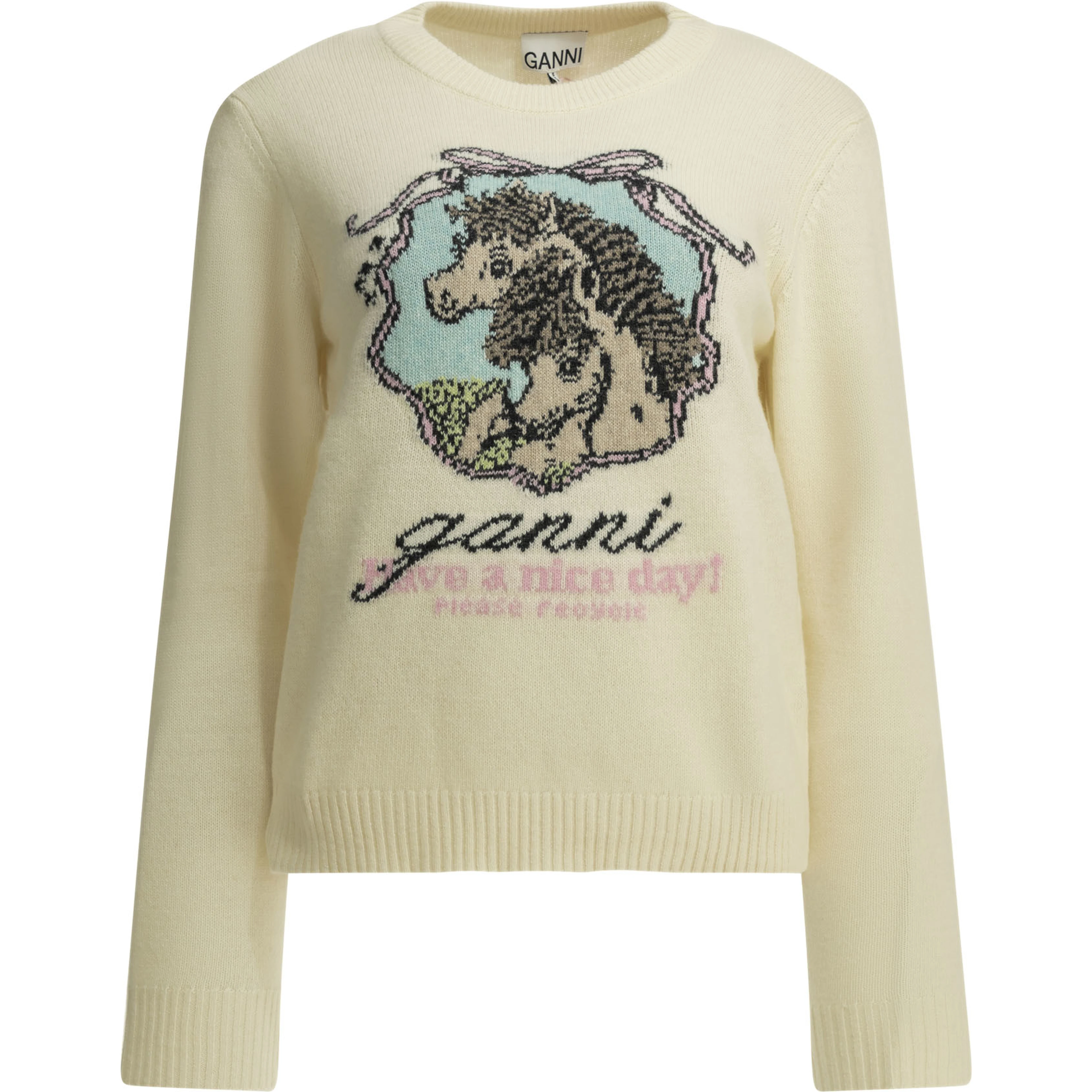 "Horses" Crew-Neck Sweater