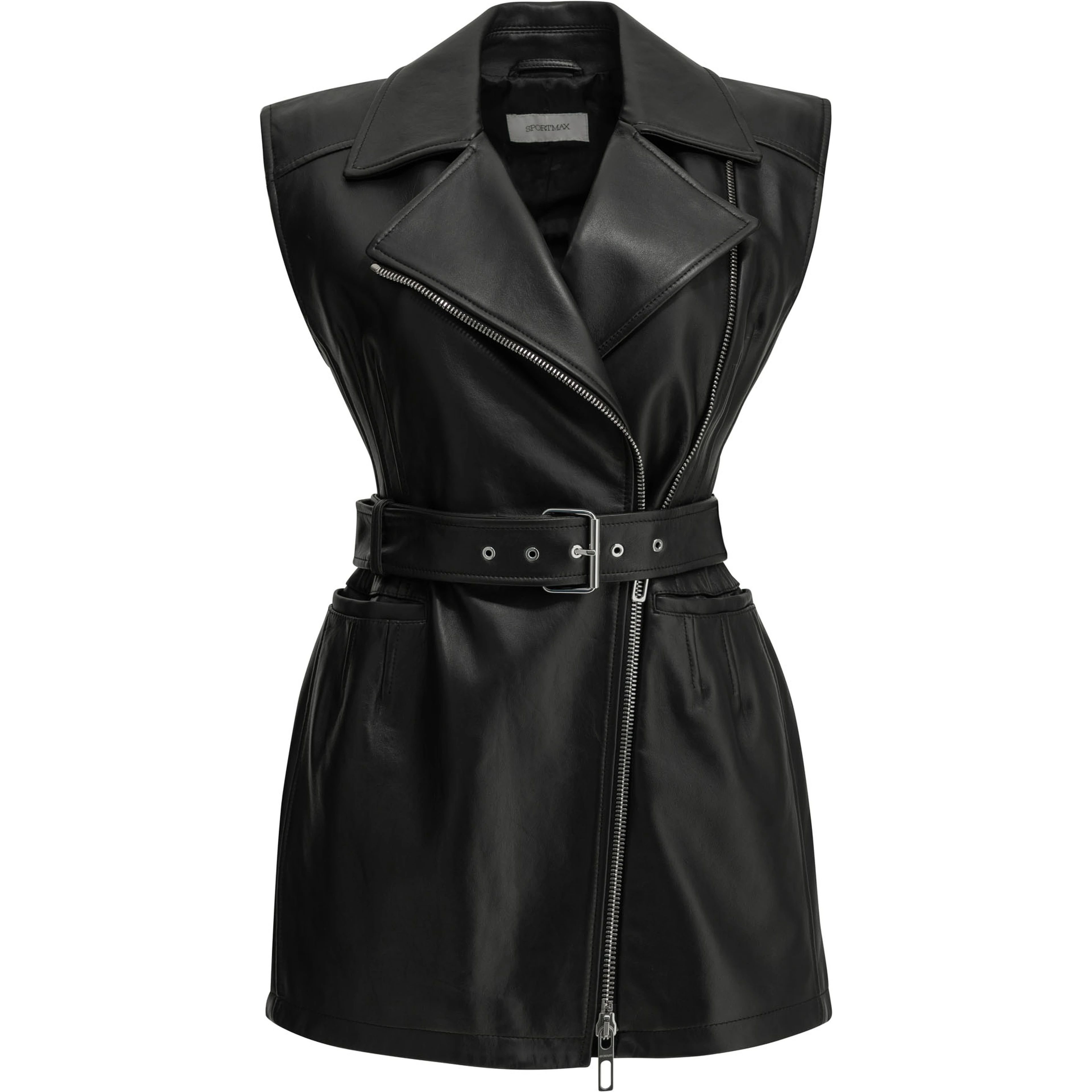 Sleeveless leather jacket