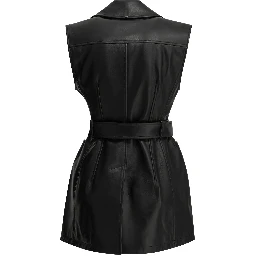 Sleeveless leather jacket