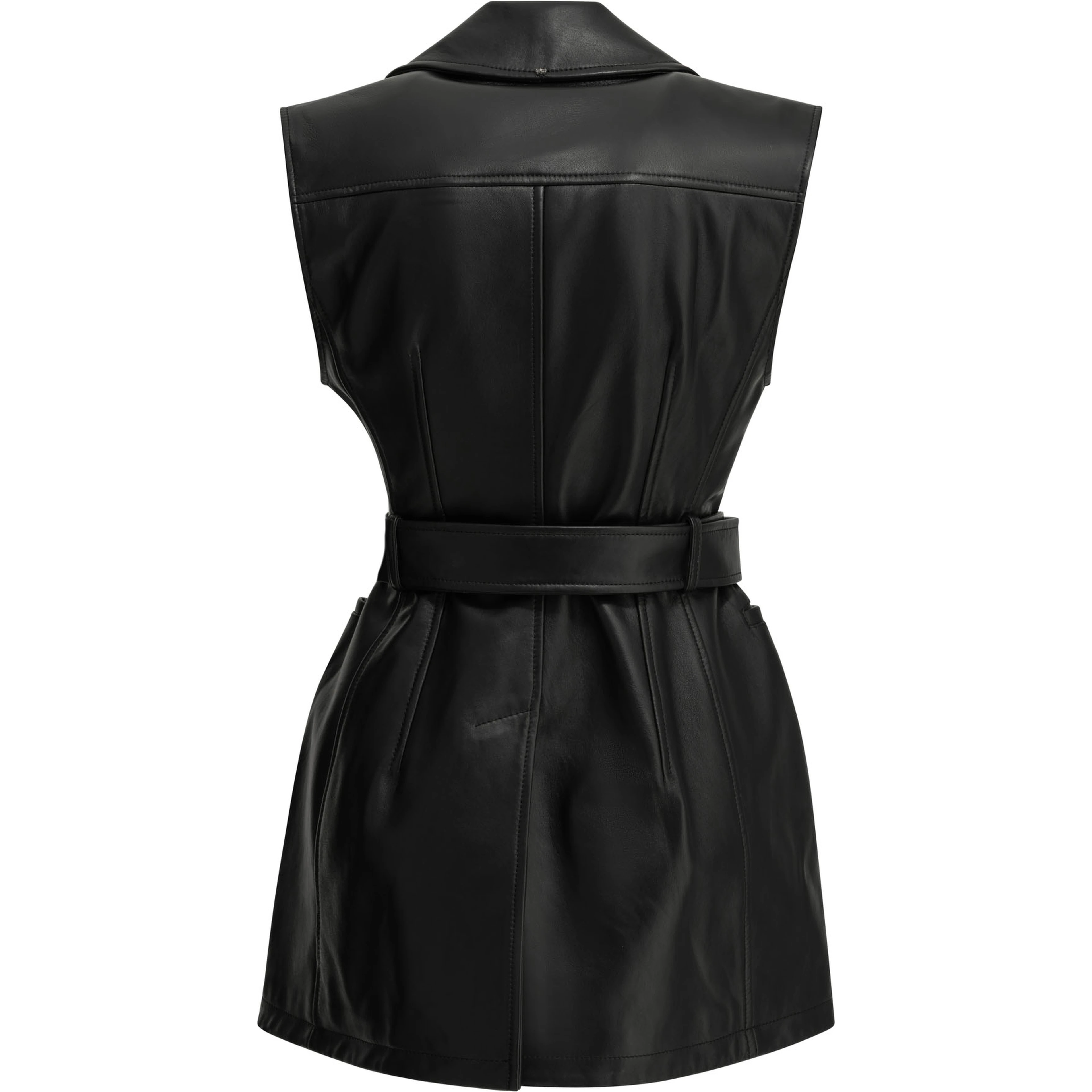 Sleeveless leather jacket