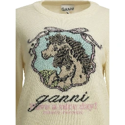 "Horses" Crew-Neck Sweater