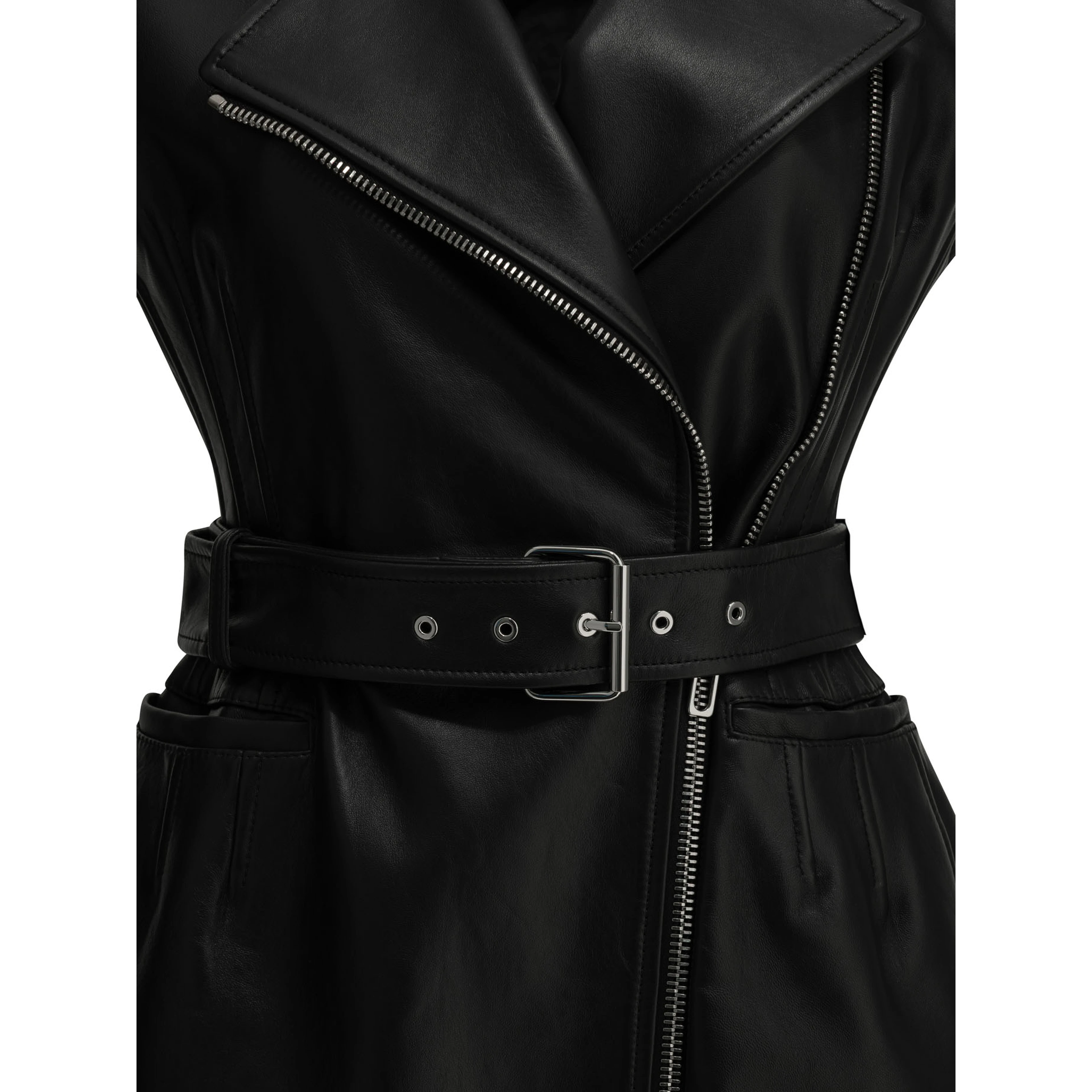 Sleeveless leather jacket