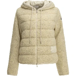 Teddy-fabric zip-up hoodie